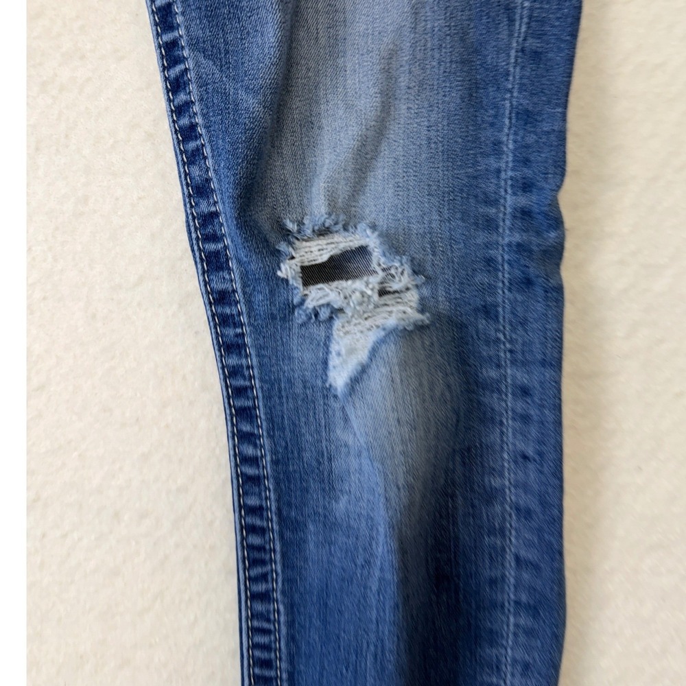 Miss Me Mid-Rise Skinny Jeans 26 Medium Wash Distressed Ripped Frayed Hem Denim - Picture 8 of 12
